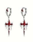 [ Bloodstone ] Gothic Cross Earrings